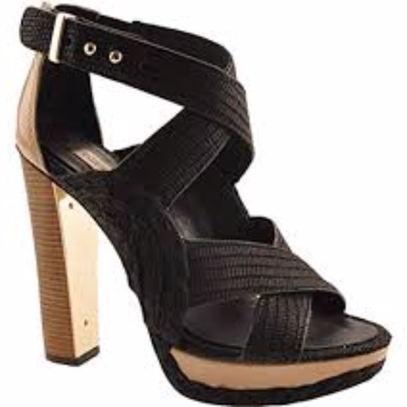 BCBG Max Azria Fritz Open Toe Canvas & Leather - Picture 2 of 2